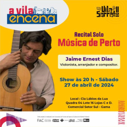 Recital solo de Jaime Ernest Dias acontece neste sábado (27/4) no Gama