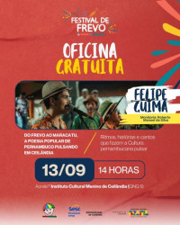 Oficinas abrem a programação do Festival de Frevo Menino de Ceilândia
